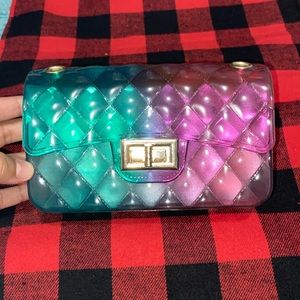Blue & Purple Ombré Gel Crossbody/Clutch Purse